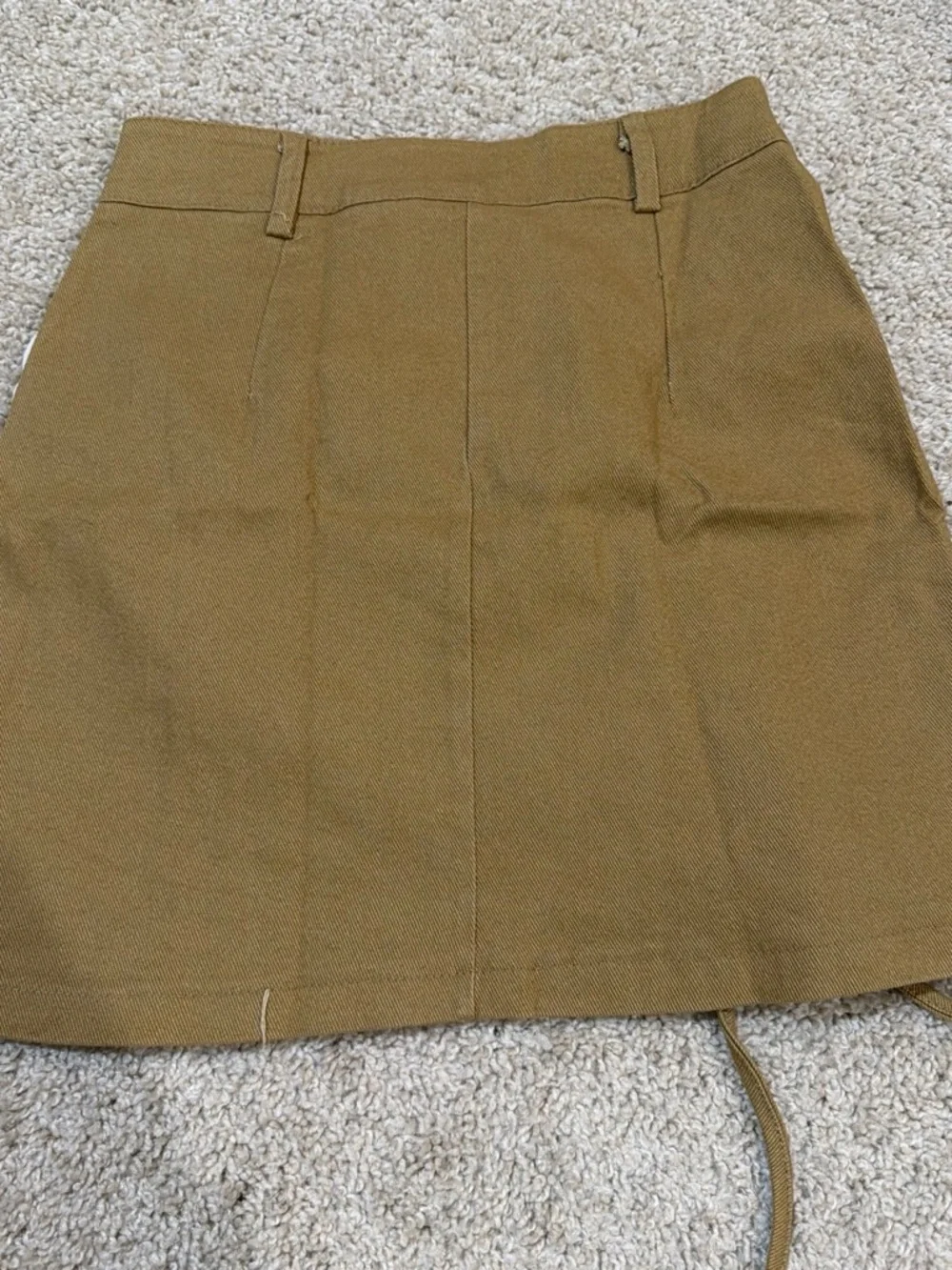 Women’s Tan Mini Skirt with Side Tie